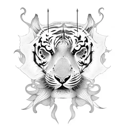 tigerlillies with quote "This Too Shall Pass" tattoo design idea