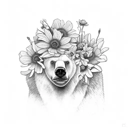 Kodiak, Alaska coordinates (57.7900° N, 152.4072° W), Forget-me-not Flowers. Kodiak bear tattoo design idea