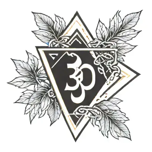 A geometric design incorporating classical Greek symbols such as the laurel wreath or Greek key pattern, with a triangle as the focal point tattoo design idea