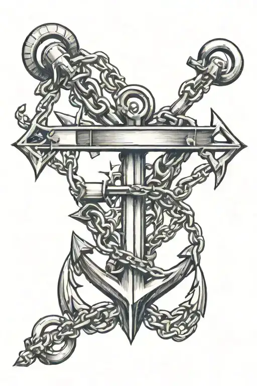 Anchor & chain tattoo design idea