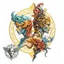 Gemini good vs evil tattoo design idea