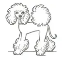 Shaggy poodle dog, with one lower tusk crooked outwards tattoo design idea