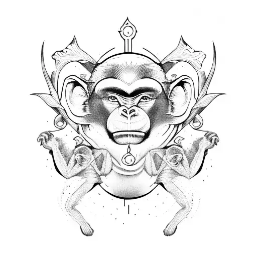 3 monkeys tattoo design idea