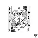 3 playing cards in the background a bottle of jack daniels in front and an ashtray tattoo design idea