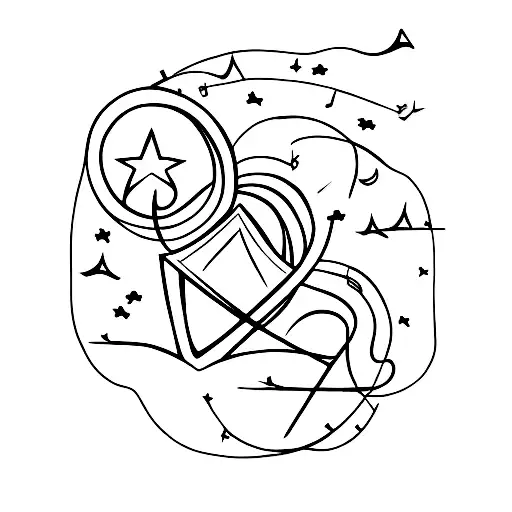 love for book reading,starry nights,solitude and music tattoo design idea