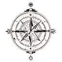 compass and heart tattoo design idea