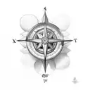 heart and compass tattoo design idea