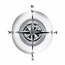 compass and heart tattoo design idea