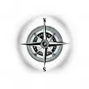 compass and heart tattoo design idea
