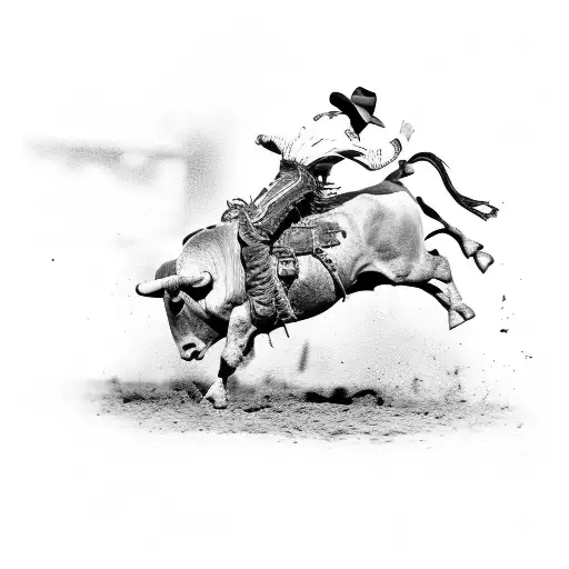 bull riding, rodeo, cross, cowboy hat and boots with dirt tattoo design idea