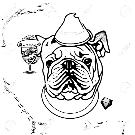 Wine, france bulldog, friends, bali, friends, boardgames tattoo design idea