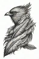 Feather + birds tattoo design idea