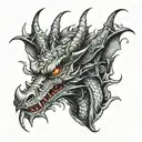 3 head dragon tattoo design idea