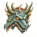 3 head dragon tattoo design idea