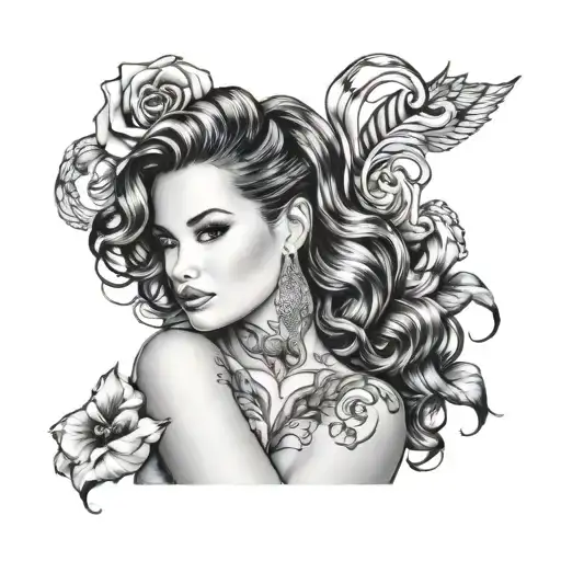 Demi lovato as a pinup girl tattoo design idea