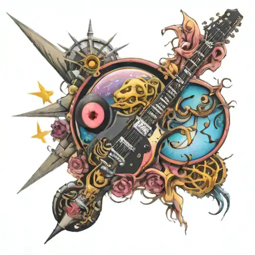 Pink Floyd , AC/DC , Queen , Iron Maiden , Led Zeppelin , Black Sabbath, deep purple , Metallica , tool , disturbed tattoo design idea