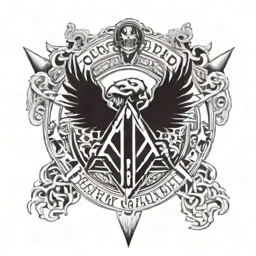logos of bands : AC/DC , Pink Floyd , deep purple , queen , Black Sabbath , Iron Maiden , Beatles, disturbed , metalica tattoo design idea