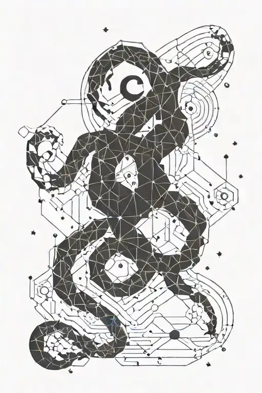 combine scorpio constellation with developer coding elements like <\>{}# and binary words tattoo design idea