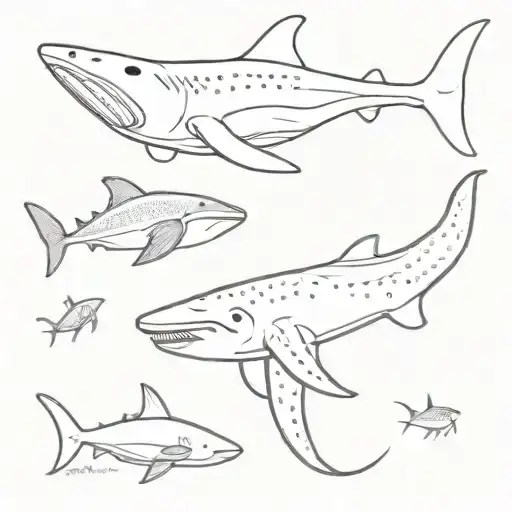 whale shark and sting ray tattoo design idea