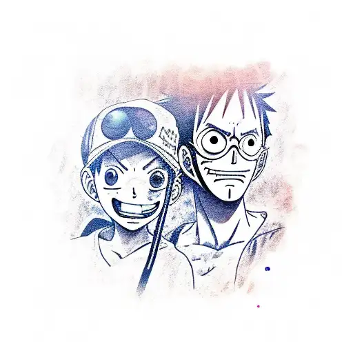 luffy and asce  tattoo design idea