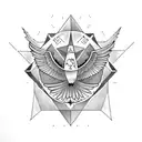 "Bird of Hermes is my name, eating my wings to make me tame" tattoo design idea