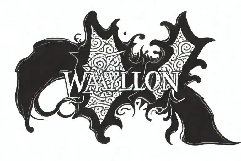 waylon name written tattoo design idea