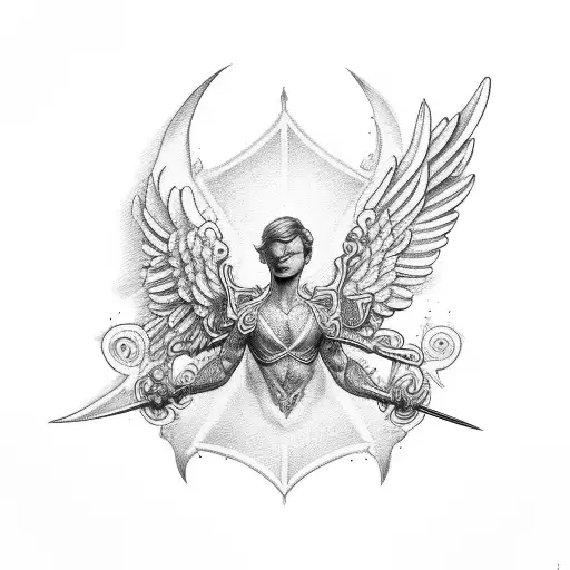 Cupid and psique  tattoo design idea