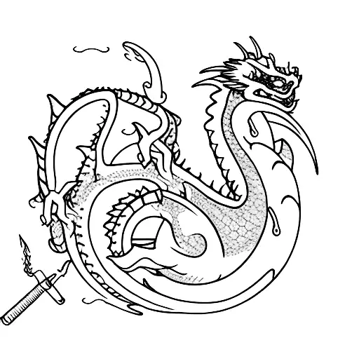 cute dragon with fireball sketch art minimalism tattoo tattoo design idea