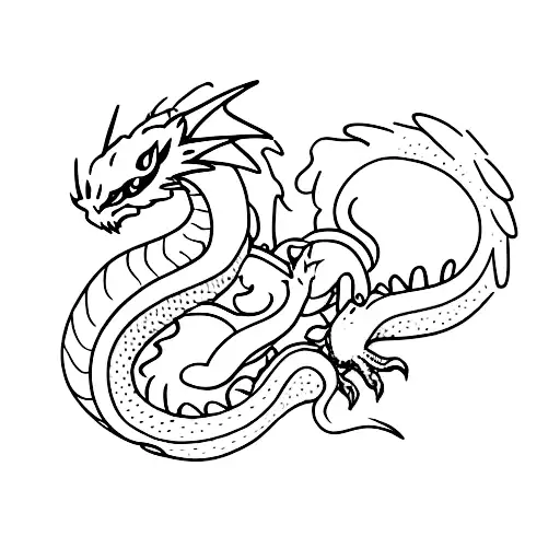 cute small dragon tattoo design idea