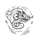 cute dragon with fireball tattoo design idea