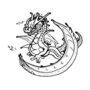 cute dragon with fireball tattoo design idea