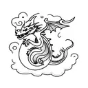 cute dragon with fireball tattoo design idea