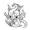 cute small dragon tattoo design idea