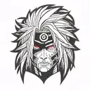 Uchiha Madara face without background tattoo design idea