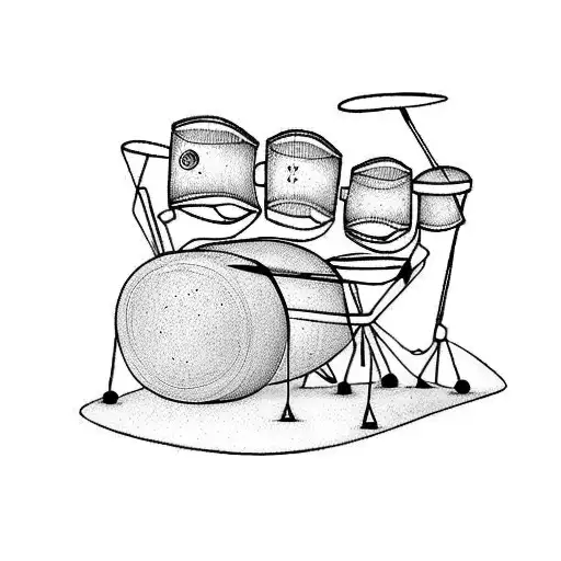 drum set with stand  tattoo design idea