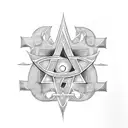 Three ankh symbols  tattoo design idea