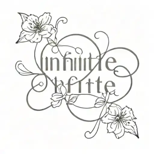 wallflower with the word 'infinite'  tattoo design idea