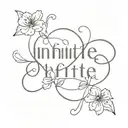 wallflower with the word 'infinite'  tattoo design idea