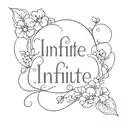 wallflower with the word 'infinite'  tattoo design idea