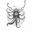 sea creatures tattoo design idea