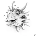 sea creatures tattoo design idea