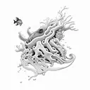 sea creatures tattoo design idea