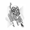 trombone tattoo design idea