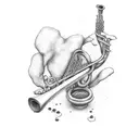 trombone tattoo design idea
