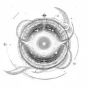 A celestial Fibonacci spiral connecting the moon, stars, and constellations tattoo design idea