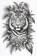 tropical animals hidden within tattoo design idea