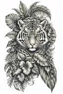 tropical animals hidden within tattoo design idea
