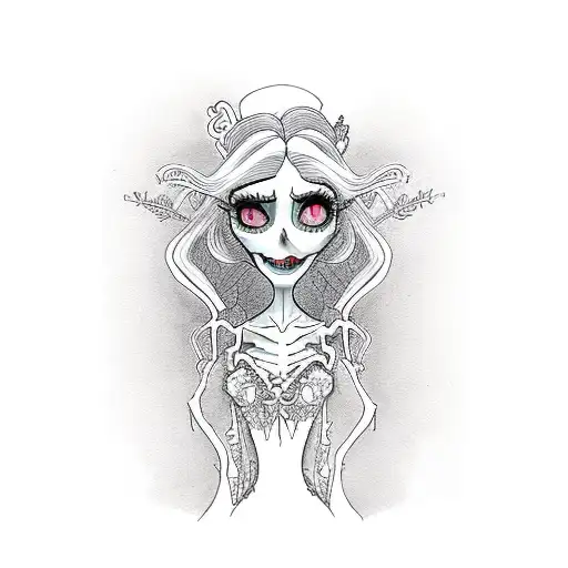 corpse bride tattoo design idea