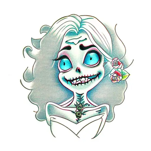 corpse bride tattoo design idea