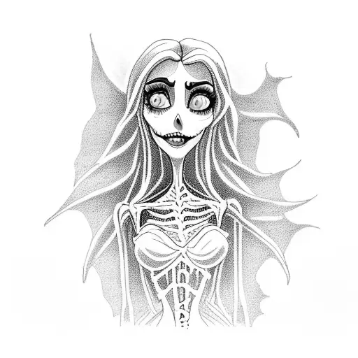 corpse bride tattoo design idea